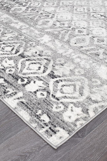 Zeeka Dark Grey Tribal Rug